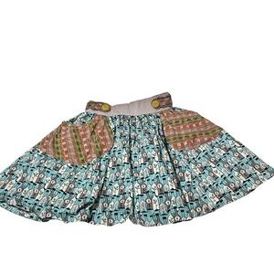 MATILDA JANE You & Me Modern Art Gabby blue grey twirl skirt 12
